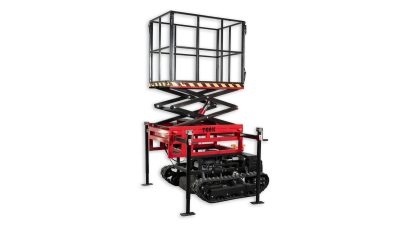 T-LIFT 3/4 pogled, podignuta platforma na maksimalnoj visini